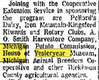 House of Yesteryear - July 1967 Mention (newer photo)